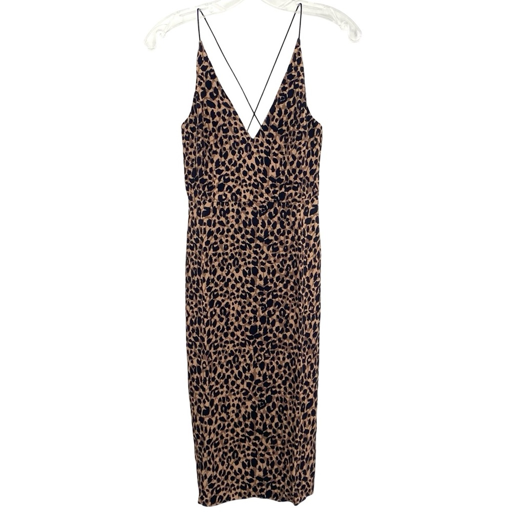 Topshop Cheetah Leopard Print Spaghetti Strap Slip Dress
